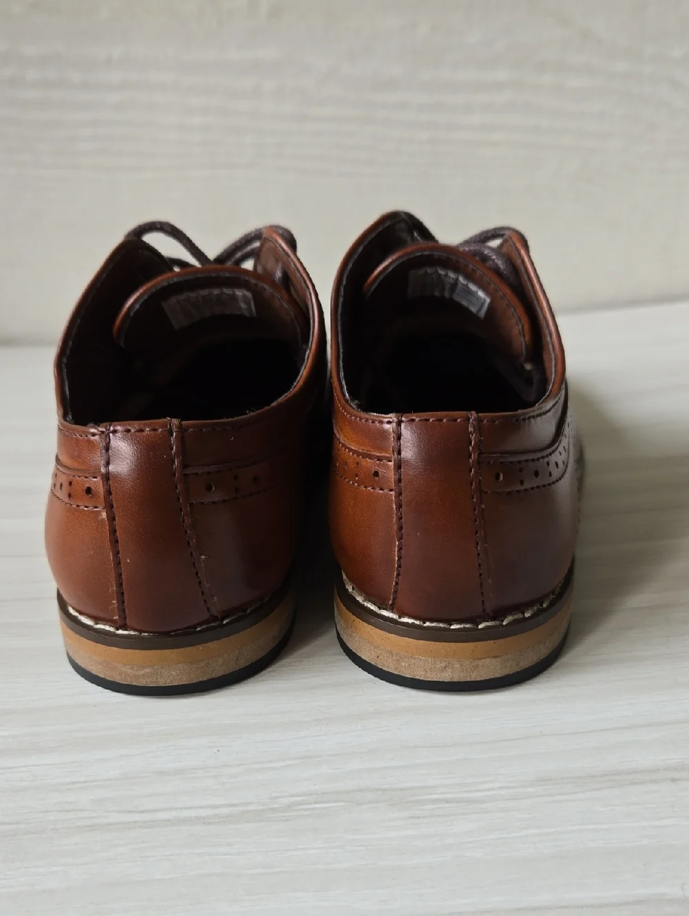 Stacy Adams Two-tone Brown Leather Derby Shoes For Boys Size 10M